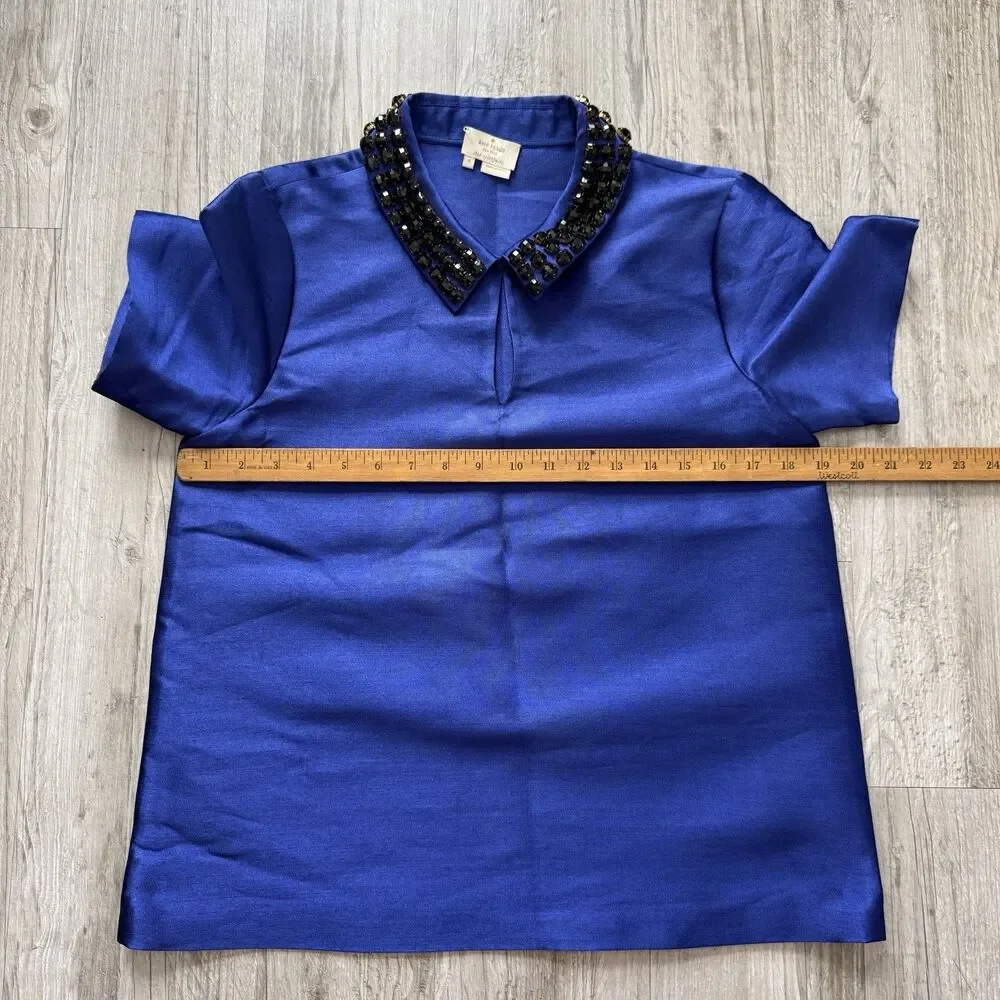 Kate Spade Nelle Blue Jeweled Collar Top Riverdale Veronica Lodge Camila Mendes